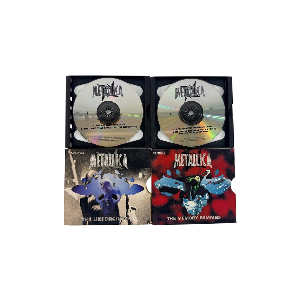 Metallica CD Singles Lot The Unforgiven II Memory Remains 1997 1998 Elektra